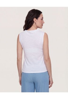 Camiseta  Para Mujer Manga Sisa Cuello Redondo Color Blanco Marca Ostu #40097966