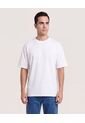 Camiseta Relaxed Básica Unicolor  Para Hombre Crema Ostu de Ostu