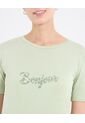 Camiseta Bonjour Screen  Para Mujer Verde Ostu de Ostu