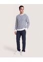Saco Tejido Rayas Horizontales  Para Hombre Blanco Ostu de Ostu