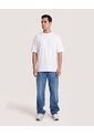 Camiseta Relaxed Básica Unicolor  Para Hombre Crema Ostu de Ostu