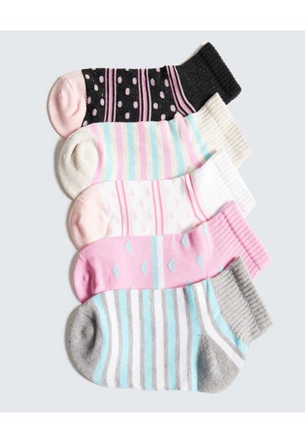 Medias Infantil Niña Tobillera Color Rosado Marca Ostu #90980131