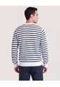 Saco Tejido Rayas Horizontales  Para Hombre Blanco Ostu de Ostu