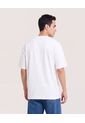 Camiseta Relaxed Básica Unicolor  Para Hombre Crema Ostu de Ostu