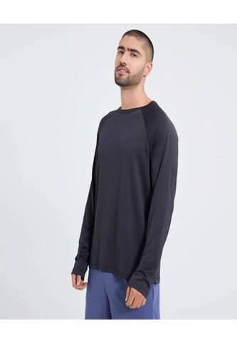 Camiseta Para Hombre Manga Larga Cuello Redondo Color Negro Marca Ostu #60091512 Ostu