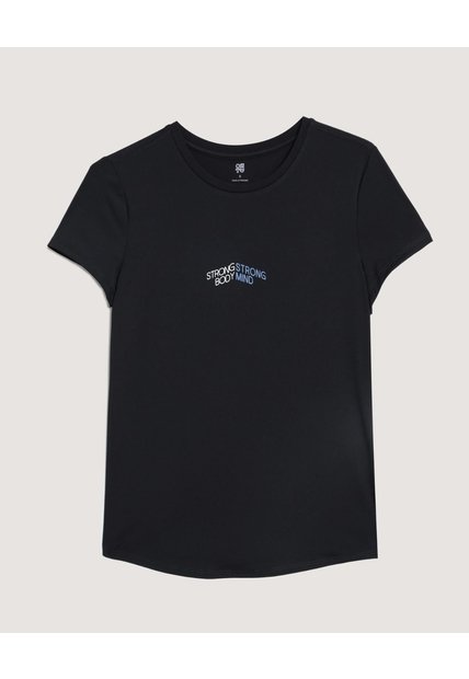 Camiseta  Para Mujer Manga Corta Cuello Redondo Color Negro Marca Ostu #40092809