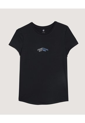 Camiseta Para Mujer Manga Corta Cuello Redondo Color Negro Marca Ostu #40092809