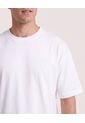 Camiseta Relaxed Básica Unicolor  Para Hombre Crema Ostu de Ostu