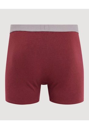 Bóxer Medio Con Bragueta En Contraste  Para Hombre Vino Ostu