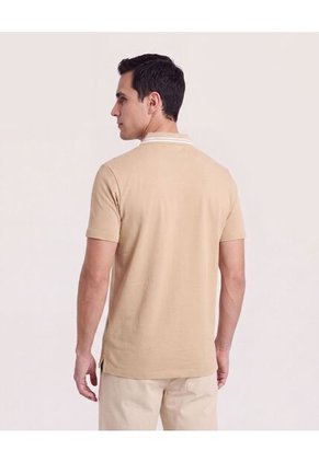 Polo Jersey Lycrada  Para Hombre Beige Ostu