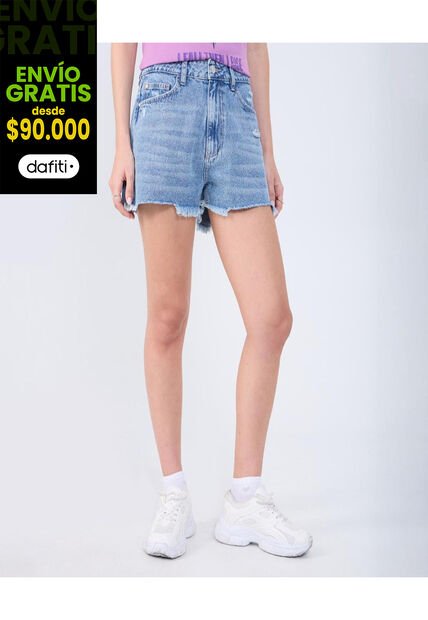 Short Para Mujer Relax Color Azul Claro Marca Ostu #40190333