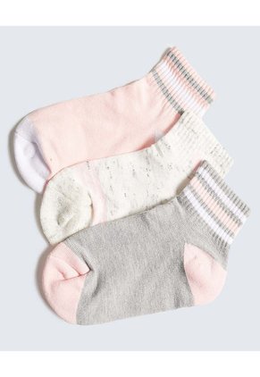 Medias Infantil Niña Tobillera Color Gris Marca Ostu #90980127