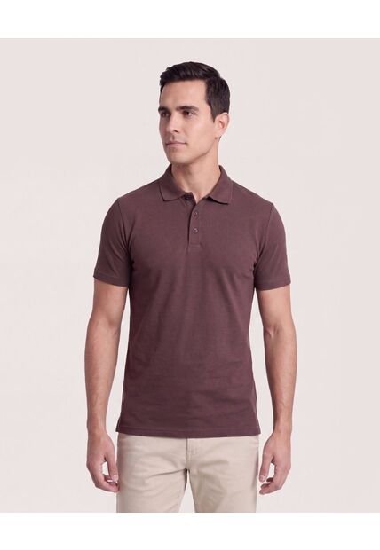 Polo Basica  Para Hombre Café Ostu