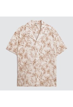 Camisa Para Hombre Manga Corta Sin Bolsillo Color Marfil Marca Ostu #60010759