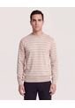 Saco Tejido Rayas Horizontales  Para Hombre Beige Ostu de Ostu
