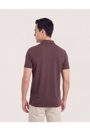 Polo Basica  Para Hombre Café Ostu