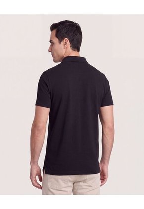 Polo Basica  Para Hombre Negro Ostu