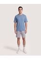 Camiseta Relaxed Básica Unicolor  Para Hombre Azul Ostu de Ostu
