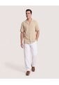 Camisa Resort De Manga Corta  Para Hombre Arena Ostu de Ostu