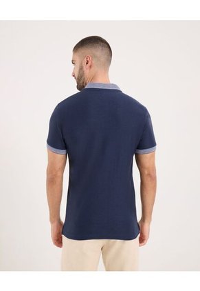 Polo Para Hombre Cuello Tejido Sin Bolsillo Color Azul  Marca Ostu #60110751