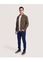 Chaqueta Con Bolsillos De Tapa  Para Hombre Verde Ostu de Ostu