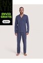 Pijama Con Camibuso Abierto   Para Hombre Azul Ostu de Ostu