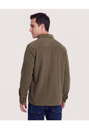 Chaqueta Con Bolsillos De Tapa  Para Hombre Verde Ostu