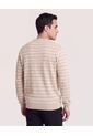 Saco Tejido Rayas Horizontales  Para Hombre Beige Ostu de Ostu