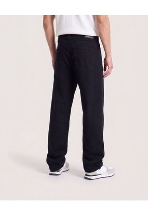 Jean Straight Clásico  Para Hombre Negro Ostu
