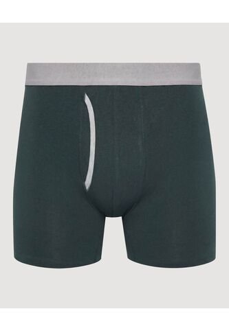 Bóxer Medio Con Bragueta En Contraste  Para Hombre Verde Ostu Ostu
