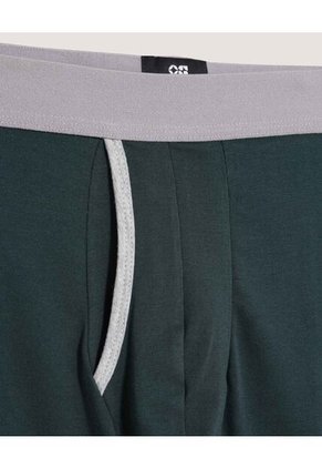 Bóxer Medio Con Bragueta En Contraste  Para Hombre Verde Ostu
