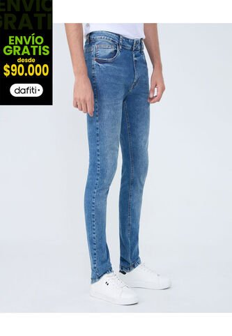 Jean Para Hombre Skinny Color Azul Medio Marca Ostu #60160415 Ostu