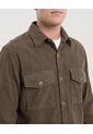 Chaqueta Con Bolsillos De Tapa  Para Hombre Verde Ostu de Ostu
