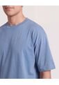Camiseta Relaxed Básica Unicolor  Para Hombre Azul Ostu de Ostu