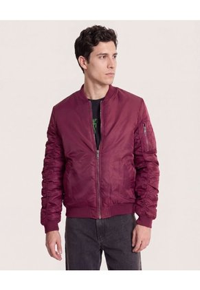 Chaqueta Bomber Para Hombre Vino Ostu