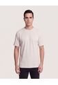 Camiseta Regular Texturizada  Para Hombre Beige Ostu de Ostu
