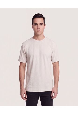 Camiseta Regular Texturizada  Para Hombre Beige Ostu Ostu