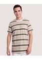 Camiseta Rayas Regular  Para Hombre Verde Ostu de Ostu
