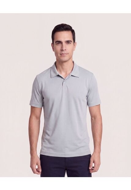 Polo Con Broches  Para Hombre Gris Ostu