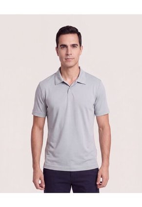 Polo Con Broches Para Hombre Gris Ostu