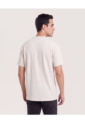 Camiseta Regular Texturizada  Para Hombre Beige Ostu