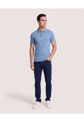 Polo Basica  Para Hombre Azul Ostu