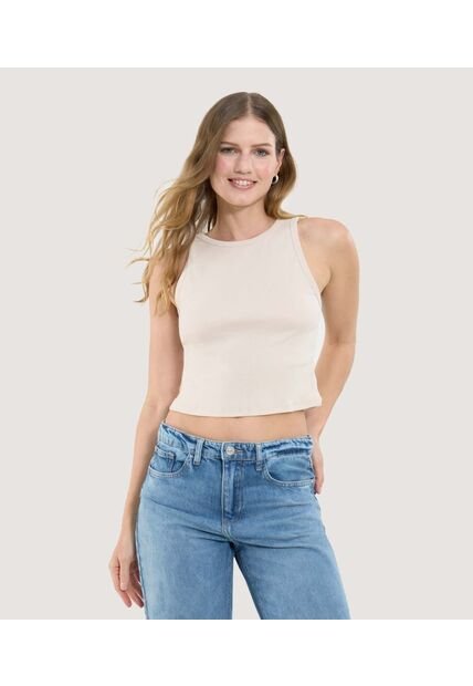 Crop Top Para Mujer Crop Top Color Beige Marca Ostu #40092242