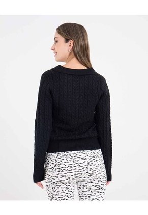 Saco  Para Mujer Cuello Camisero Color Negro Marca Ostu #40330095