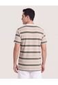 Camiseta Rayas Regular  Para Hombre Verde Ostu de Ostu