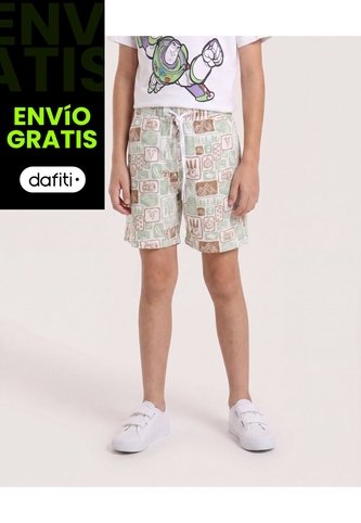 Bermuda Bañadora Postales De Viaje Para Niño  Infantil Niño Crema Ostu Ostu