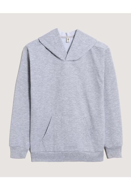 Buzo Hoodie Básico Unicolor Para Niño  Infantil Niño Gris Ostu