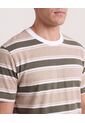 Camiseta Rayas Regular  Para Hombre Verde Ostu de Ostu