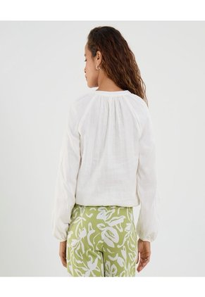 Blusa Para Mujer Manga Larga Color Crudo Marca Ostu #40121173
