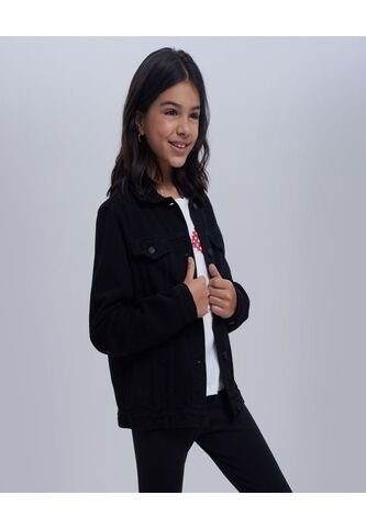 Chaqueta Para Niña Trucker Color Negro Marca Ostu #90080037 Ostu